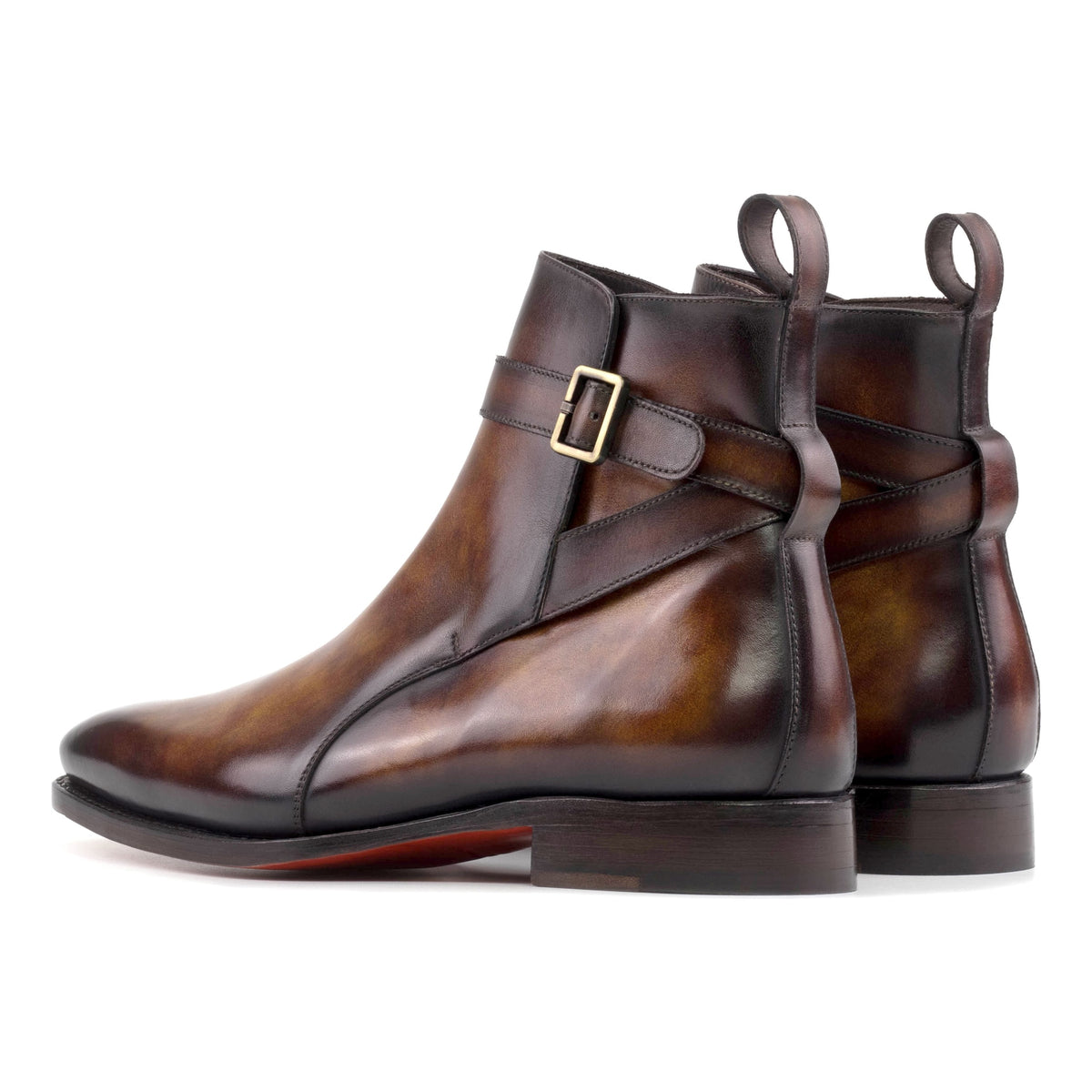 Bottines Jodhpur en cuir patiné marron – vue 2