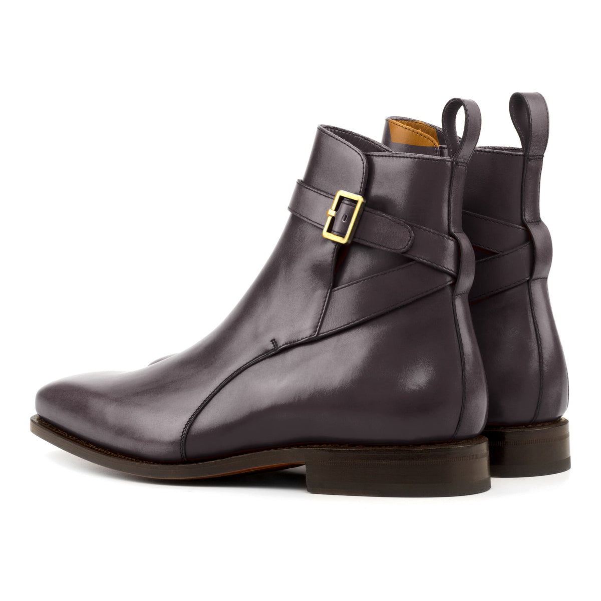 Bottines Jodhpur en cuir sang-de-bœuf, vue de trois quarts arrière