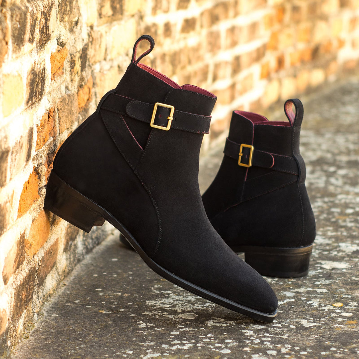 Bottines Jodhpur en daim noir – vue 4