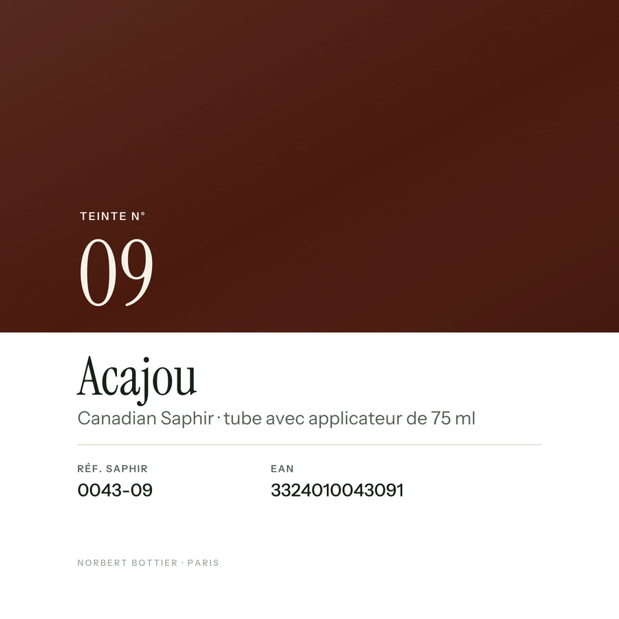 Teinte Acajou n° 09 de la Canadian Saphir, réf. 0043-09, EAN 3324010043091