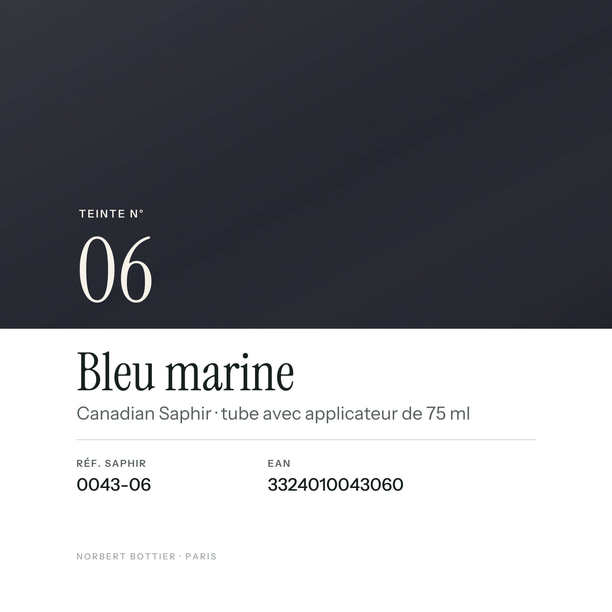 Teinte Bleu marine n° 06 du Canadian Saphir, réf. 0043-06, EAN 3324010043060