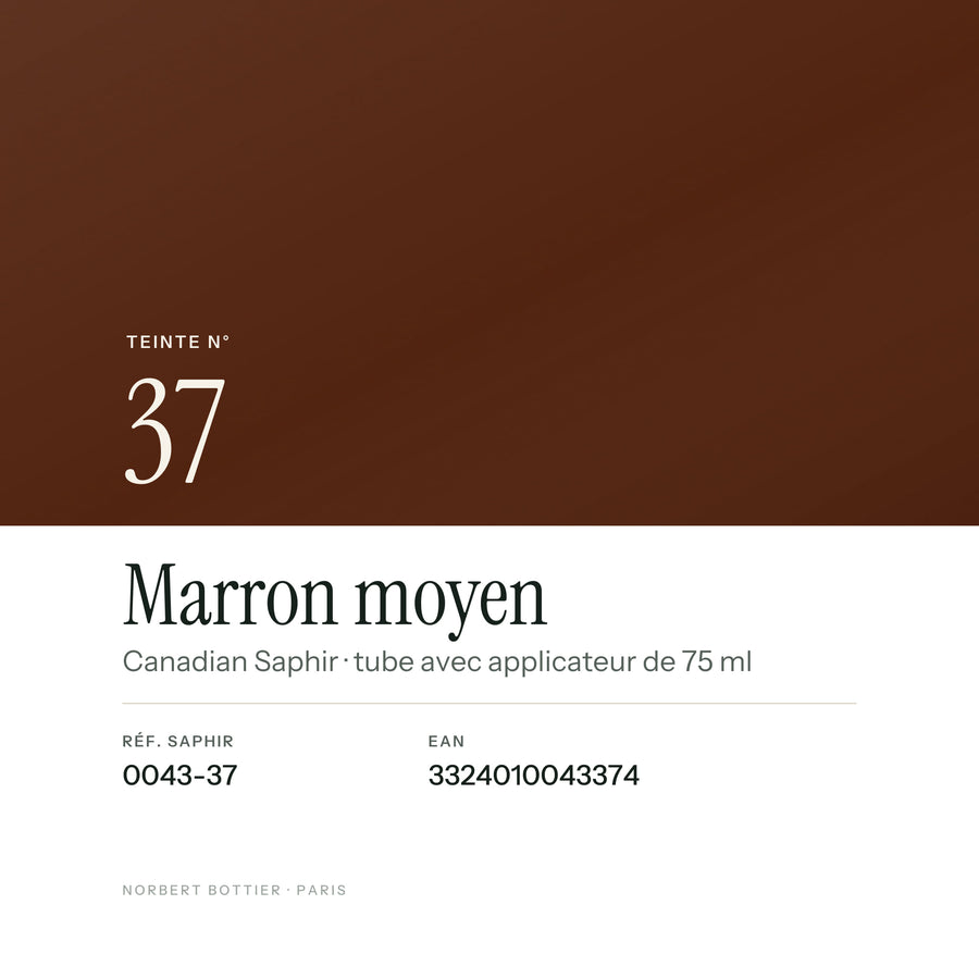 Teinte Marron moyen n° 37 de la Canadian Saphir, réf. 0043-37, EAN 3324010043374