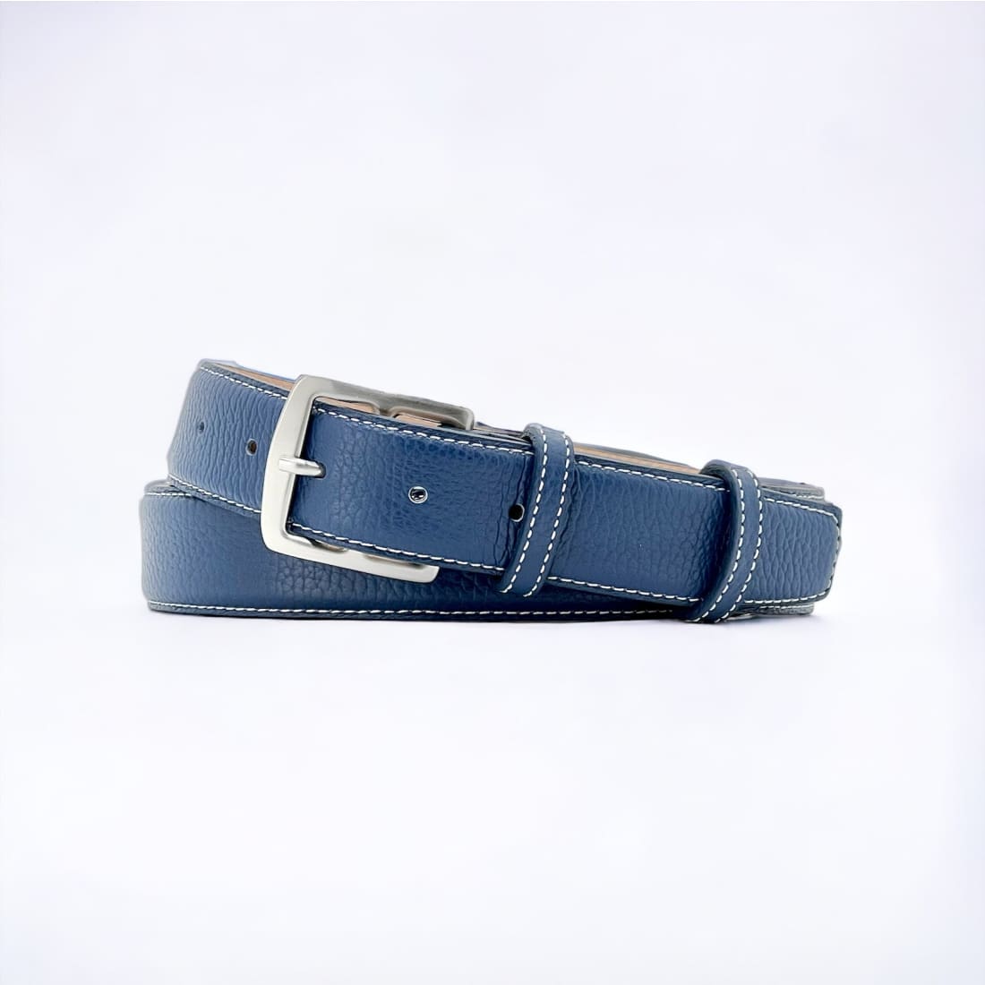 Ceinture cuir à boucle étrivière - Bleu Marine - Accessoires