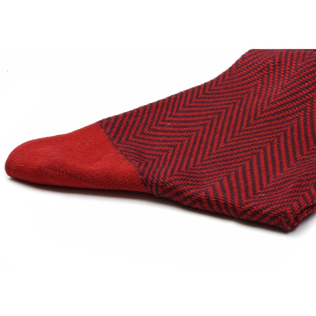 Chaussettes Chevron fil d'Écosse Bordeaux/Rouge – vue 2
