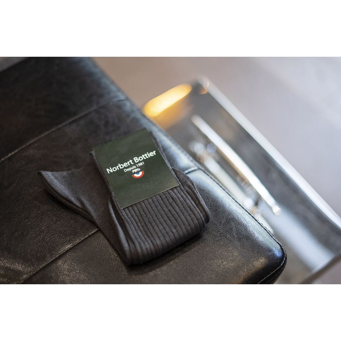 Chaussettes fil d'Écosse Anthracite Chiné – vue 4
