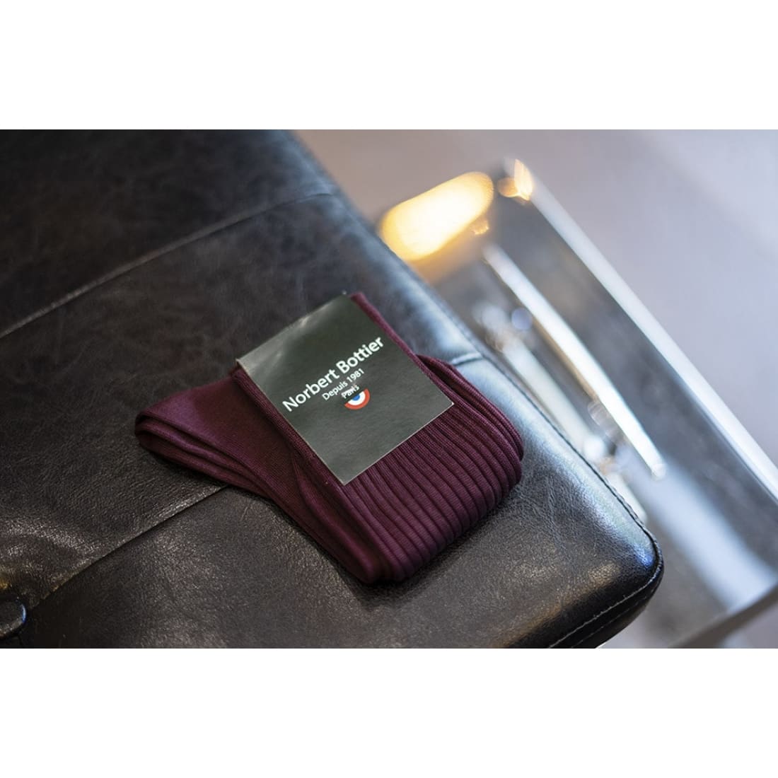 Chaussettes fil d'Écosse Bordeaux – vue 5