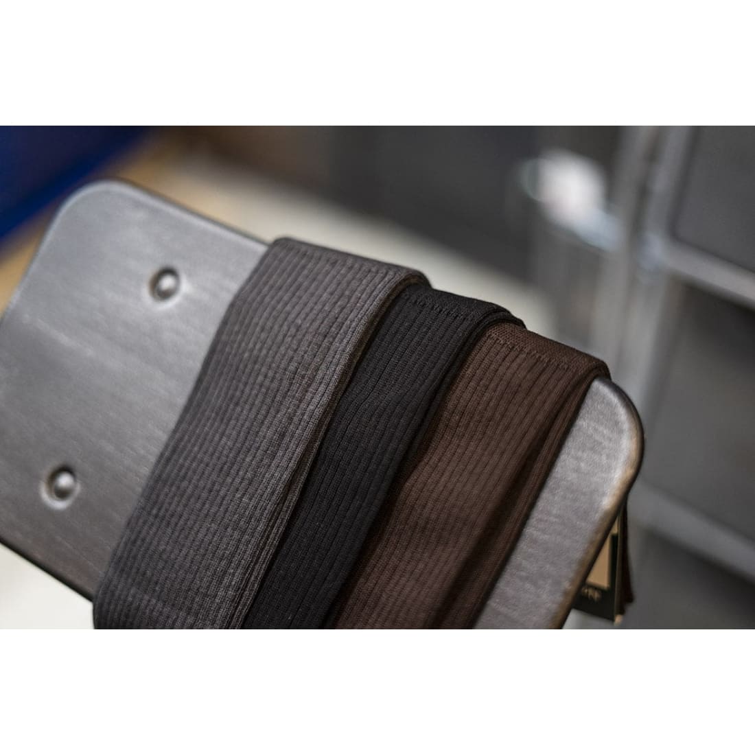 Chaussettes Hautes en fil d'Écosse Anthracite Chiné – vue 5