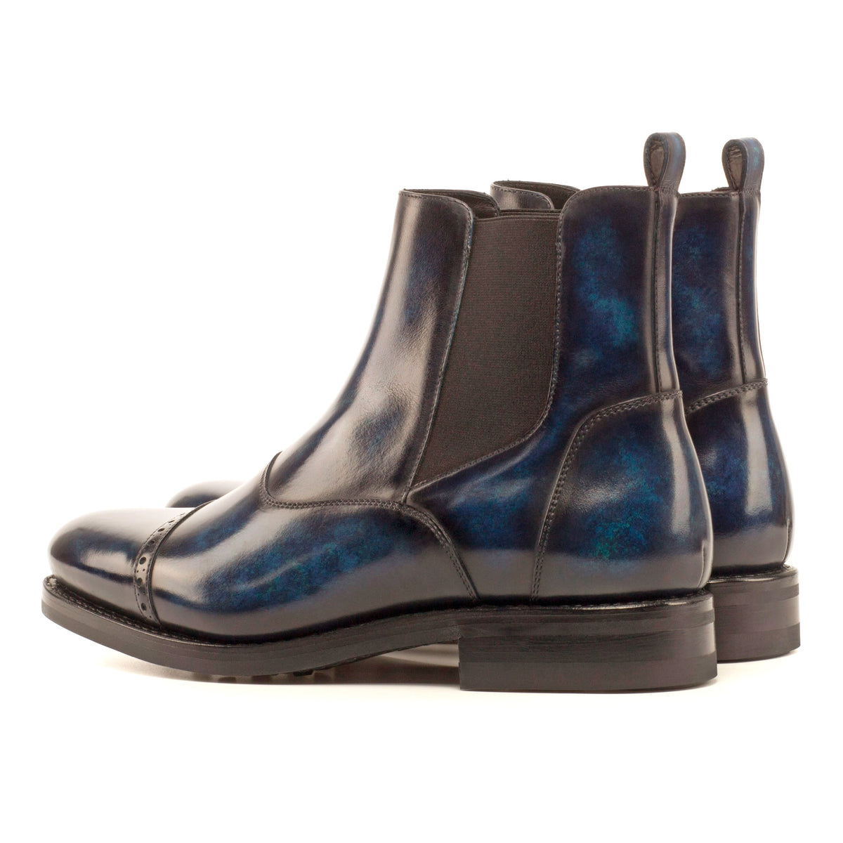 Chelsea Boots Cut en cuir patiné bleu marine - Semelles Dainite® – vue 3