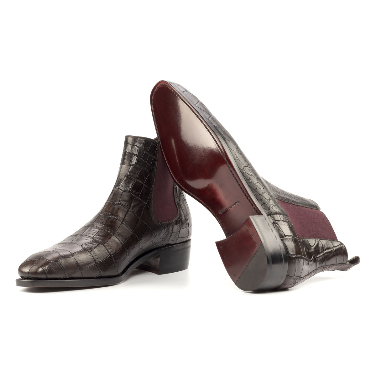 Chelsea Boots en croco marron foncé – vue 2