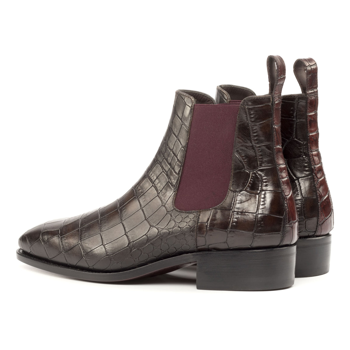 Chelsea Boots en croco marron foncé – vue 3