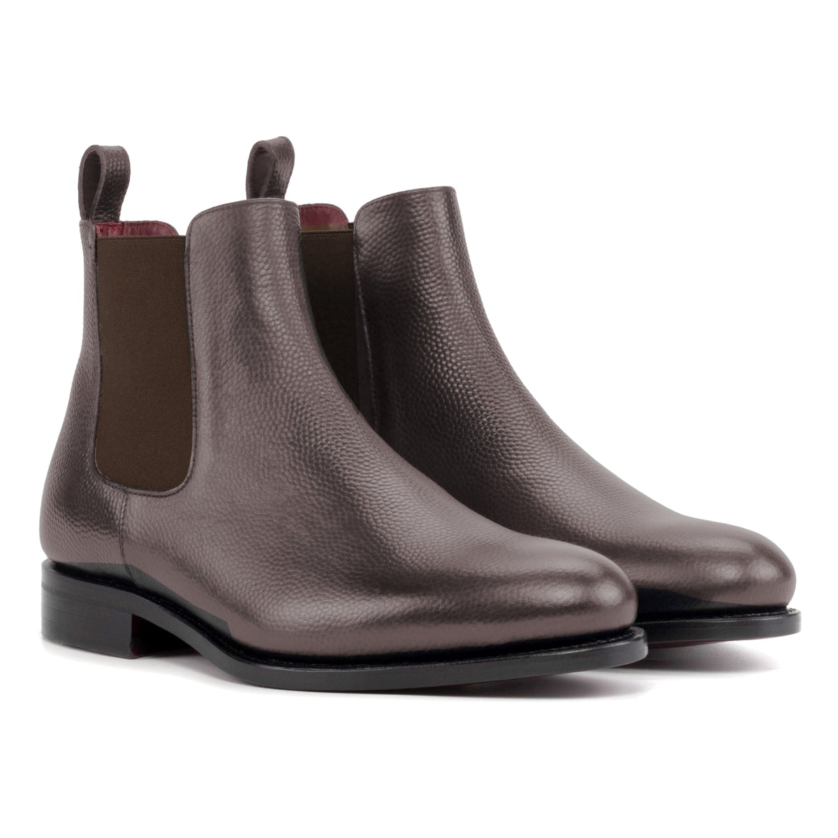 Chelsea Boots en cuir grainé marron foncé – vue 1