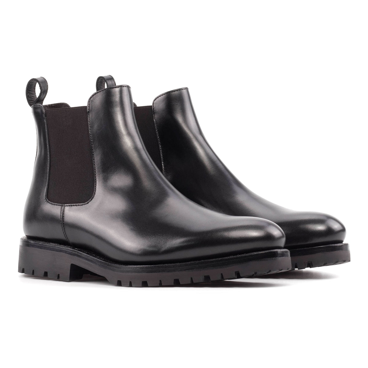 Chelsea Boots en cuir noir - Semelles Commando – vue 1