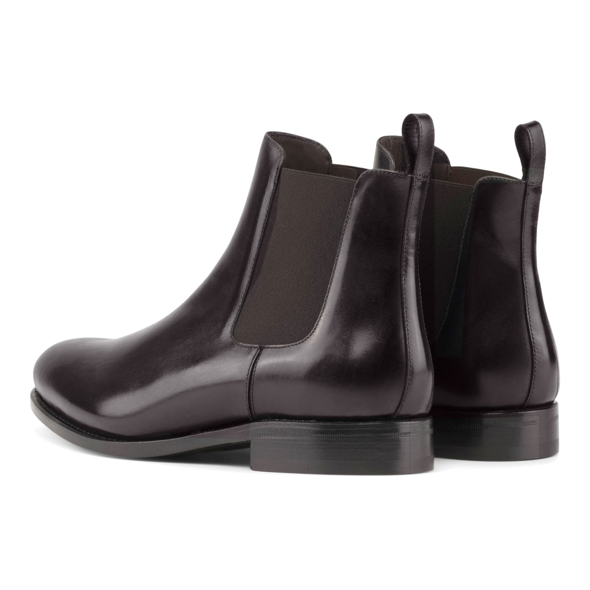 Chelsea Boots en cuir sang-de-bœuf, la paire vue de trois quarts arrière