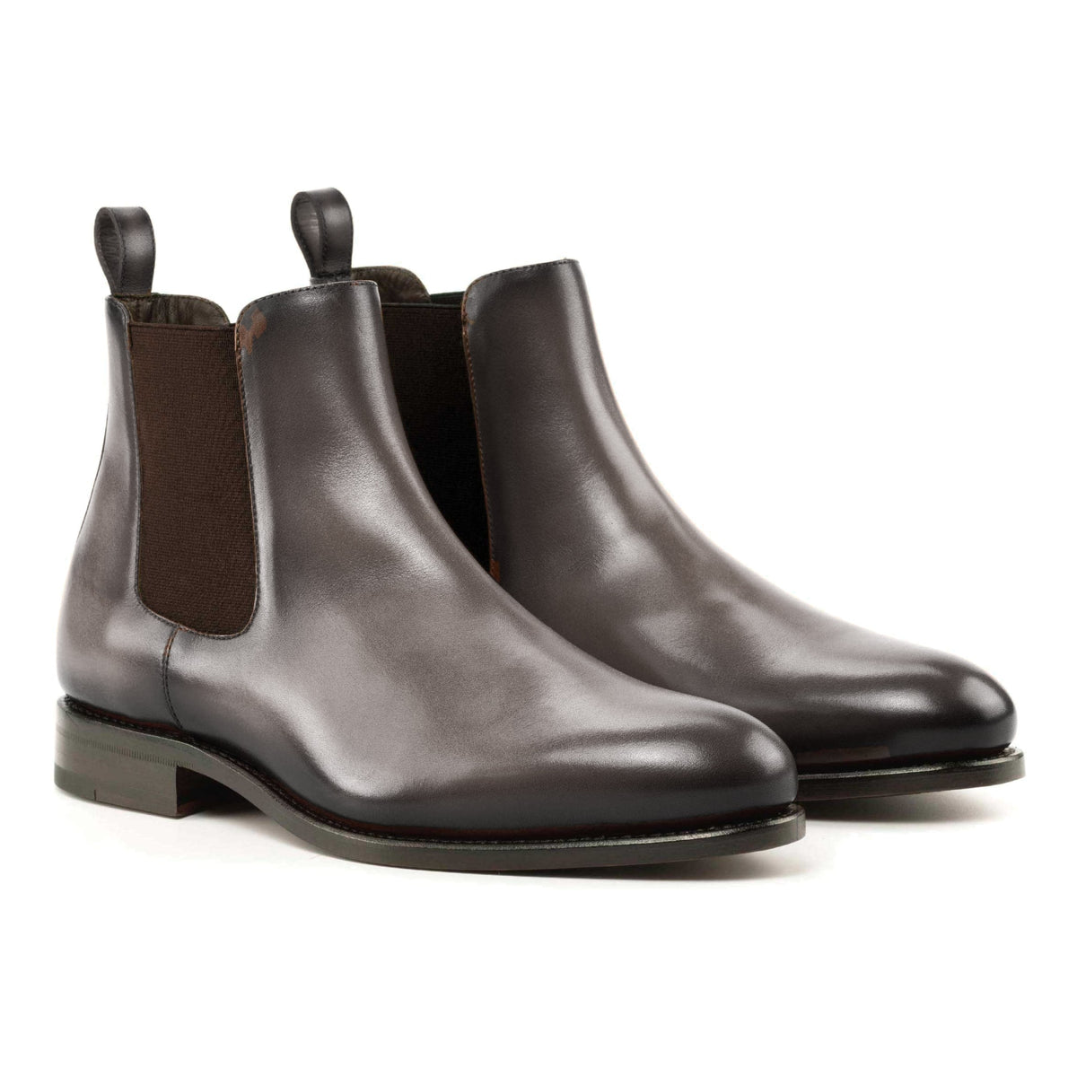 Chelsea Boots en cuir teinté main gris – vue 1