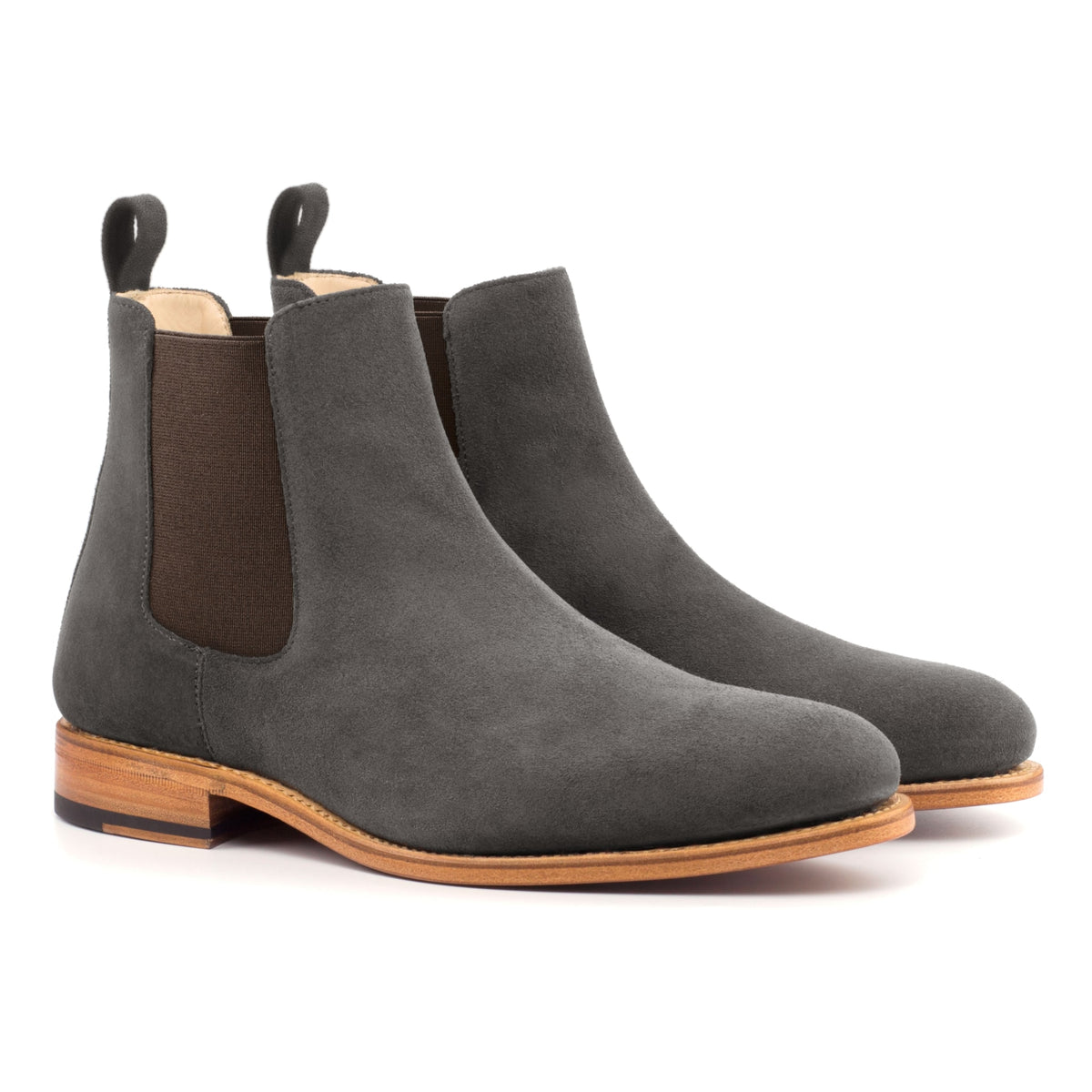 Chelsea Boots en daim gris – vue 1
