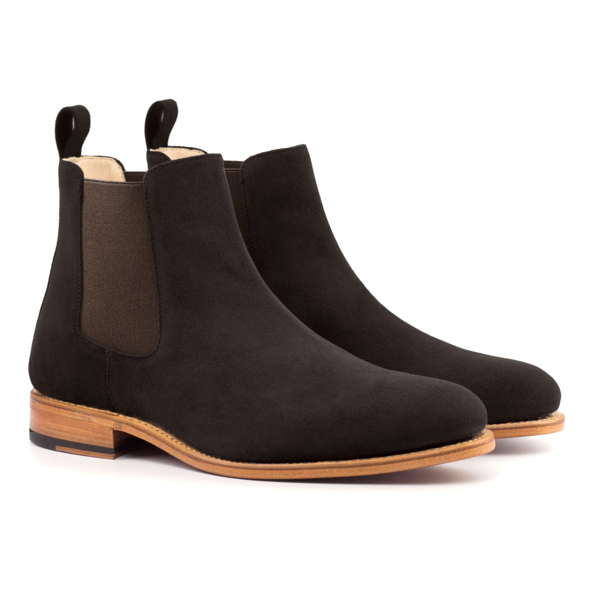 Chelsea Boots en daim marron foncé – vue 1