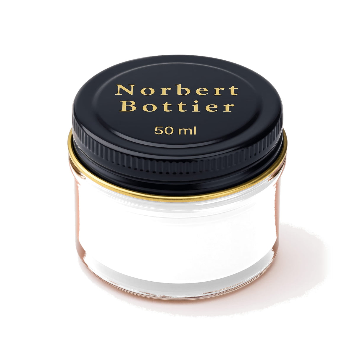 Cirage blanc : crème de cirage teintante pour cuir lisse Norbert Bottier, pot en verre de 50 ml