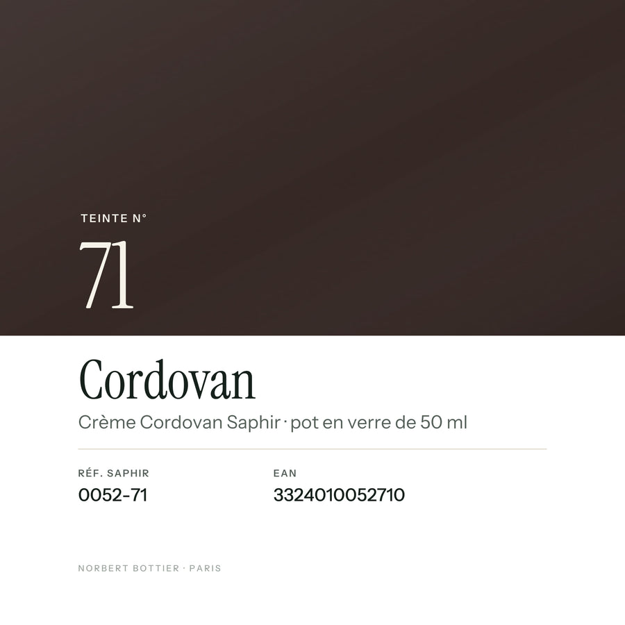 Teinte Cordovan n° 71 de la Crème Cordovan Saphir, réf. 0052-71, EAN 3324010052710