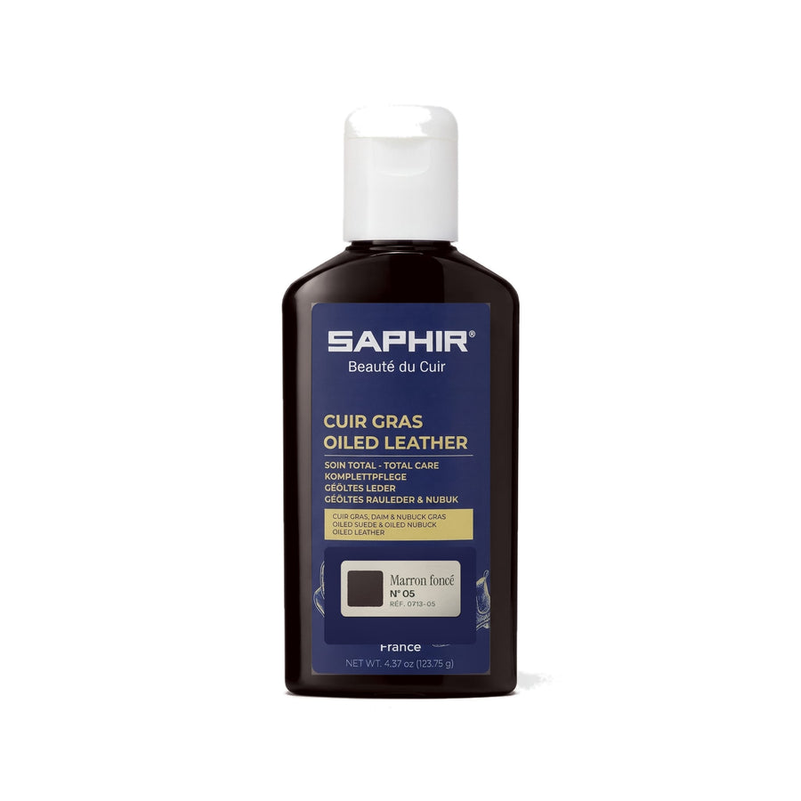 Crème Cuirs Gras Saphir Marron foncé, flacon de 125 ml