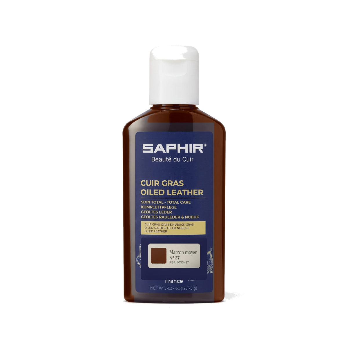 Crème Cuirs Gras Saphir Marron moyen, flacon de 125 ml