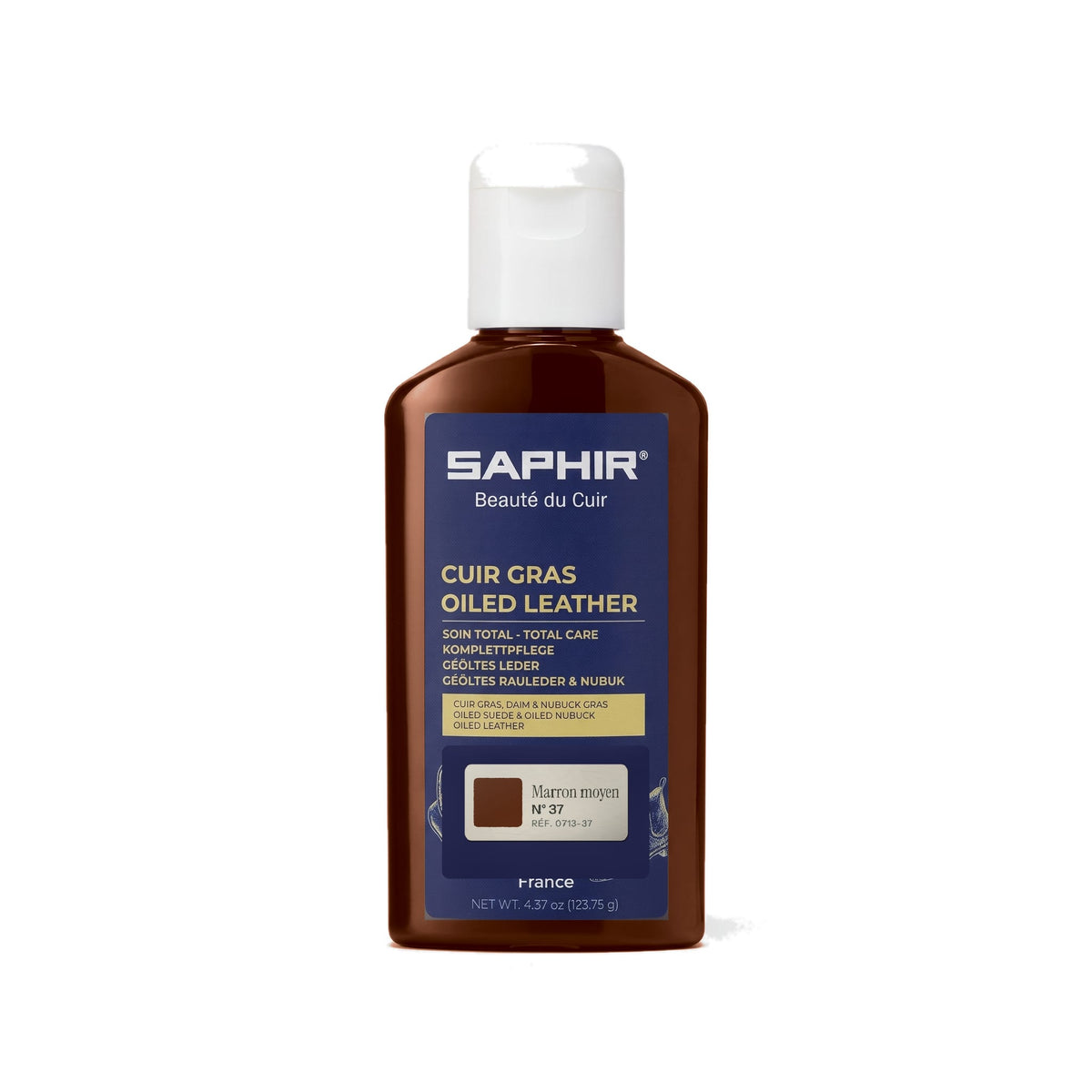 Crème Cuirs Gras Saphir Marron moyen, flacon de 125 ml