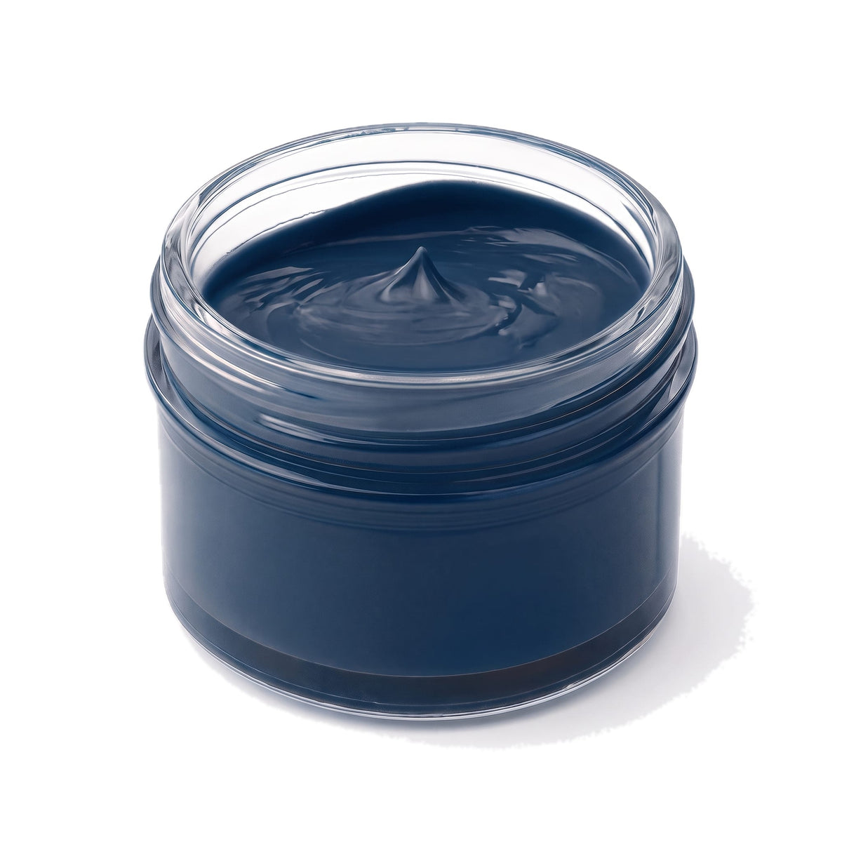Crème de cirage bleu marine Norbert Bottier, pot en verre de 50 ml, ouvert