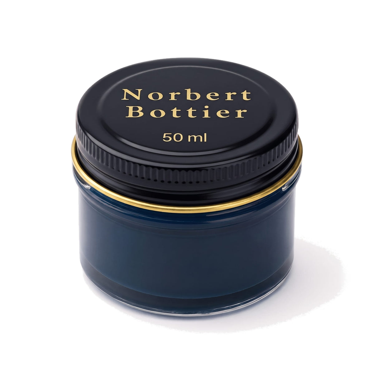 Crème de cirage bleu marine Norbert Bottier, pot en verre de 50 ml