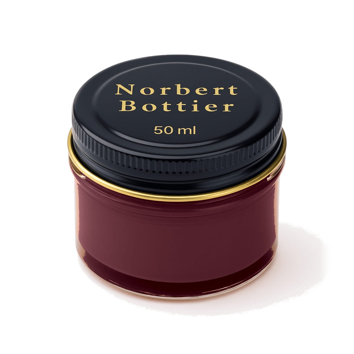 Crème de cirage bordeaux Norbert Bottier, pot en verre de 50 ml