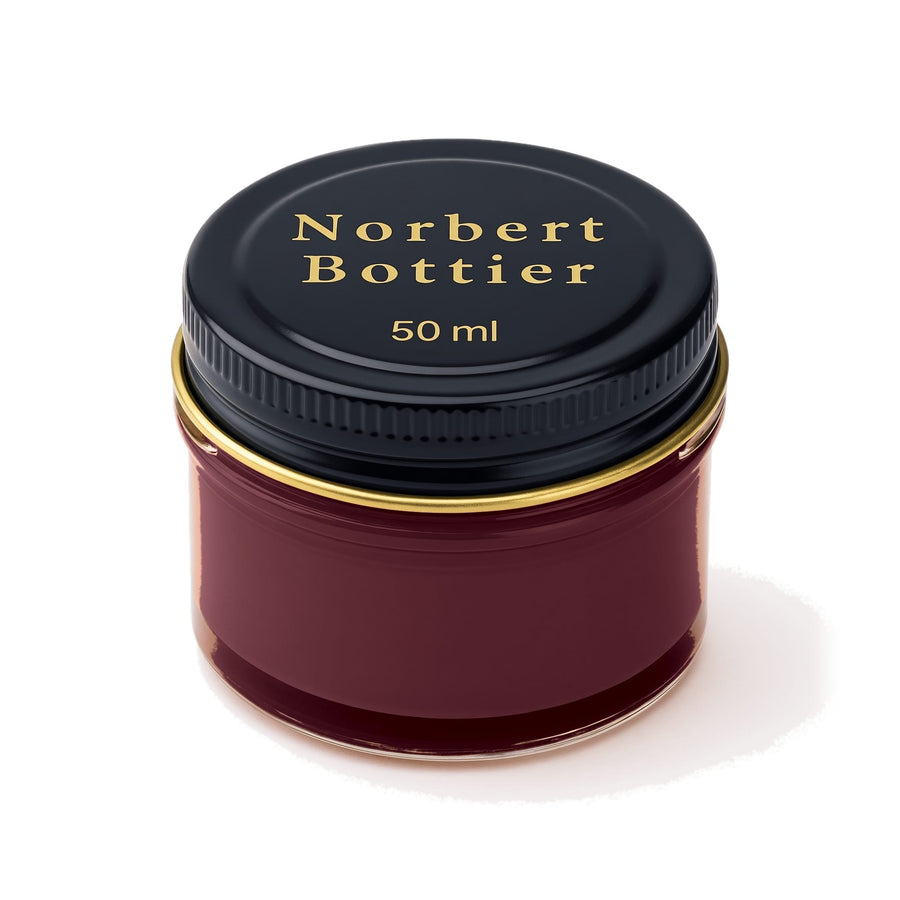 Crème de cirage bordeaux Norbert Bottier, pot en verre de 50 ml