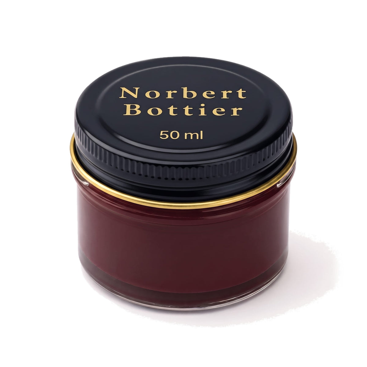 Crème de cirage bordeaux Norbert Bottier, pot en verre de 50 ml