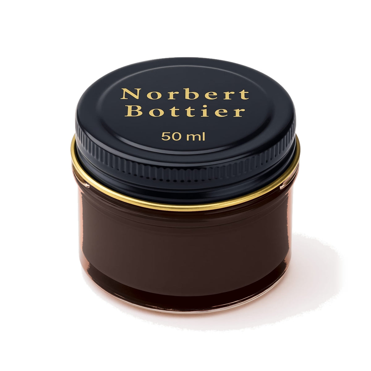 Crème de cirage marron foncé Norbert Bottier, pot en verre de 50 ml