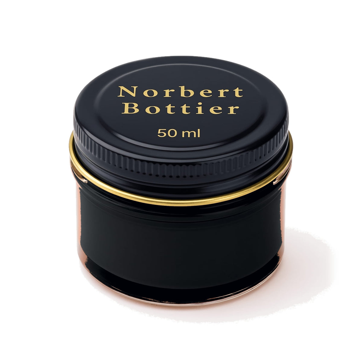 Crème de cirage noir Norbert Bottier, pot en verre de 50 ml