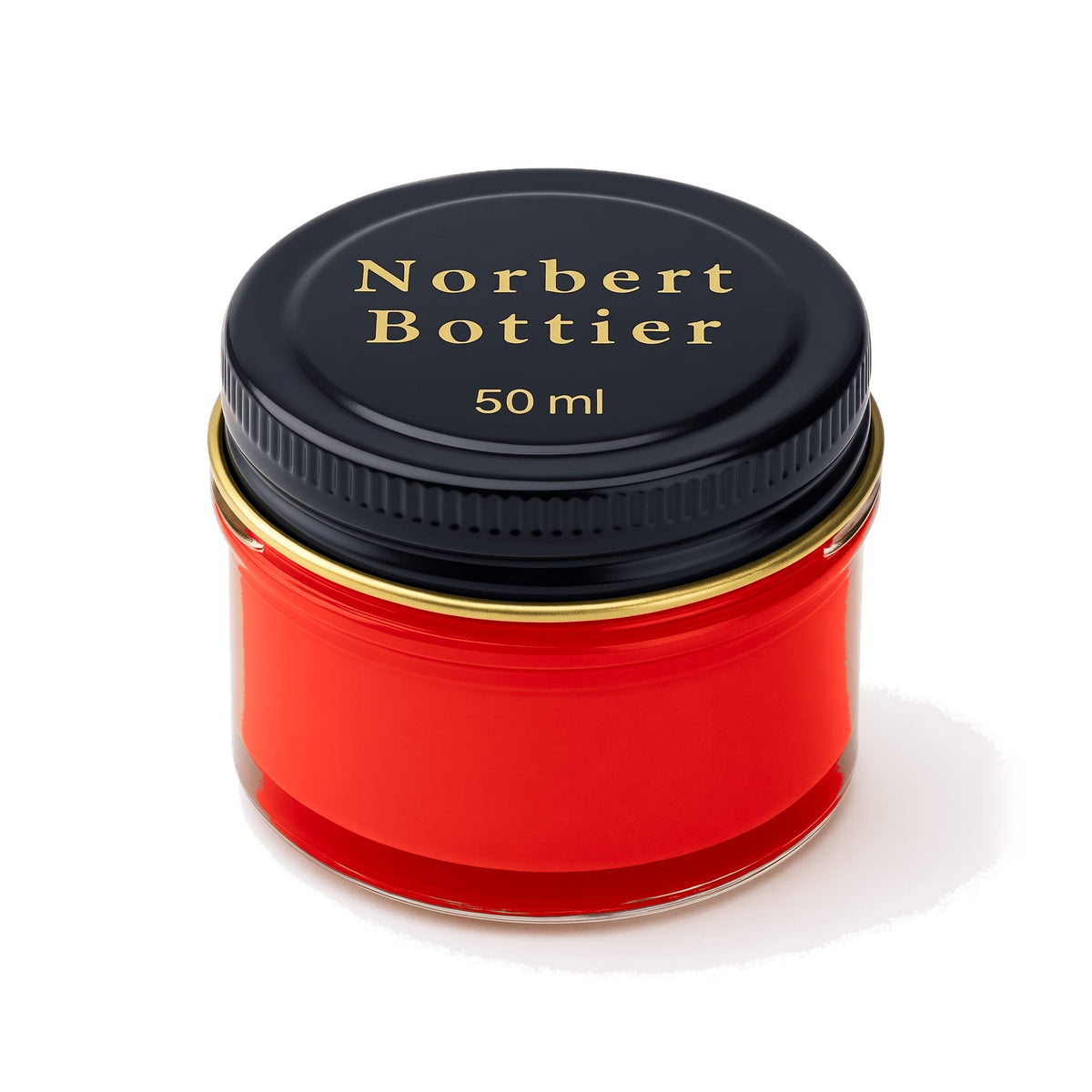 Crème de cirage rouge Norbert Bottier, pot en verre de 50 ml