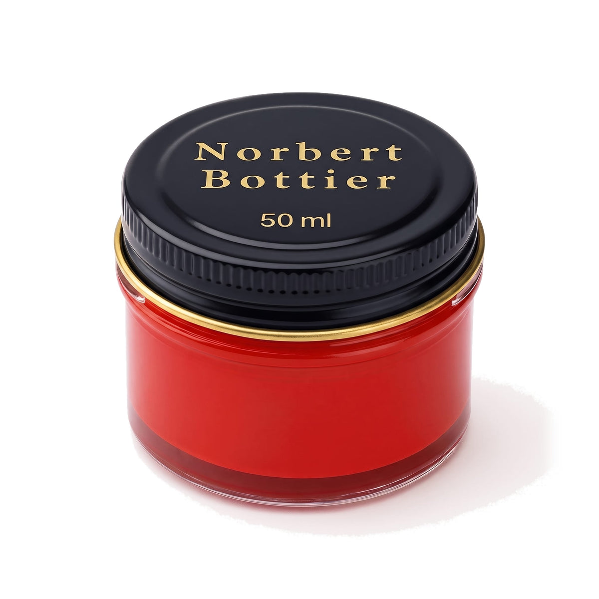 Crème de cirage rouge Norbert Bottier, pot en verre de 50 ml