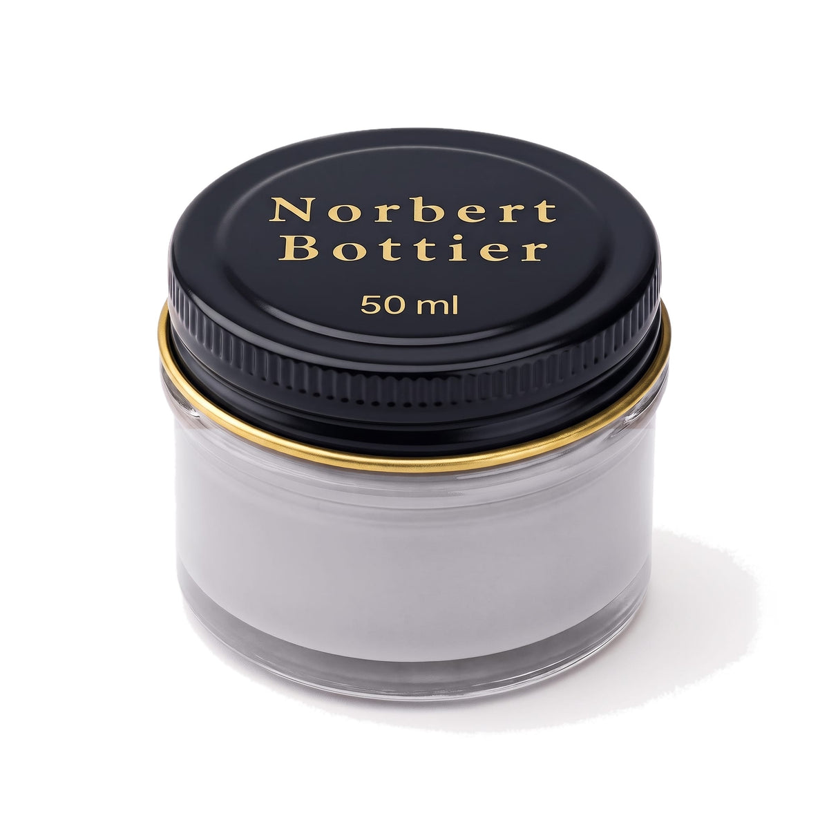 Crème de cirage taupe Norbert Bottier, pot en verre de 50 ml