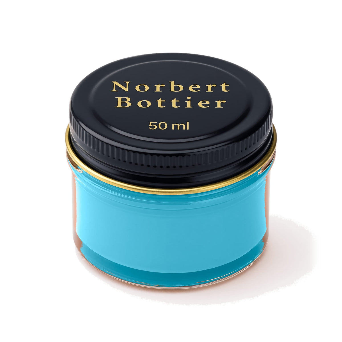 Crème de cirage turquoise Norbert Bottier, pot en verre de 50 ml