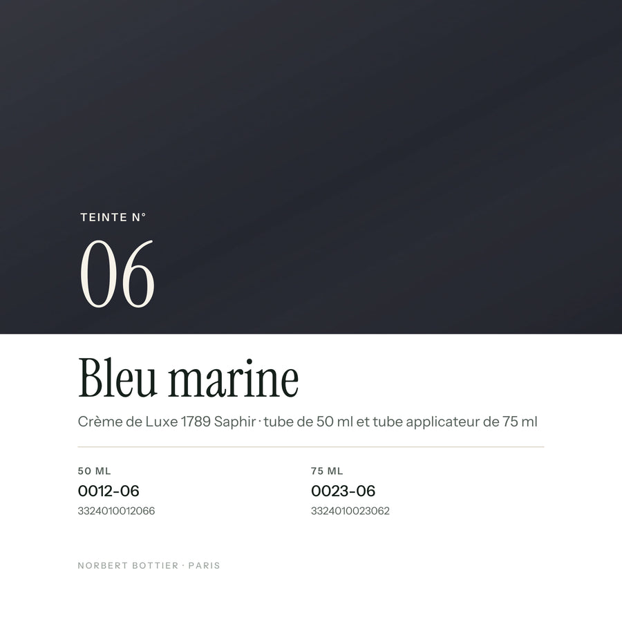 Teinte Bleu marine n° 06 de la Crème de Luxe 1789 Saphir, réf. 0012-06 / 0023-06