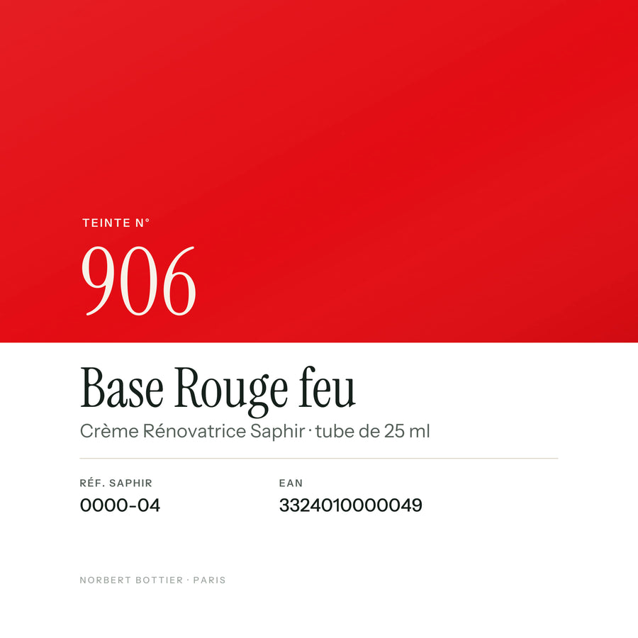 Teinte Base Rouge feu n° 906 de la Crème Rénovatrice Saphir, réf. 0000-04, EAN 3324010000049