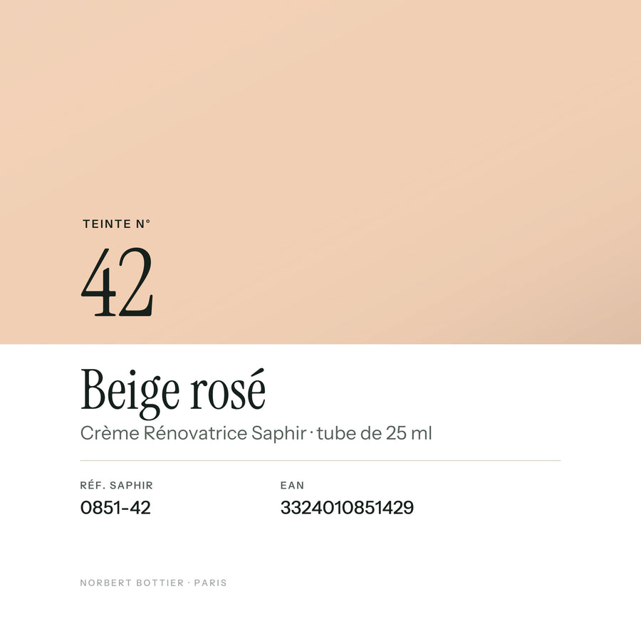 Teinte Beige rosé n° 42 de la Crème Rénovatrice Saphir, réf. 0851-42, EAN 3324010851429