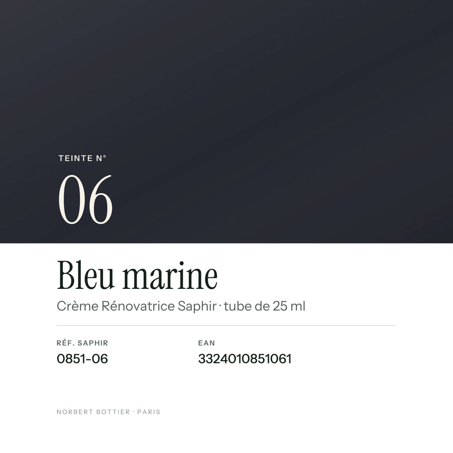 Teinte Bleu marine n° 06 de la Crème Rénovatrice Saphir, réf. 0851-06, EAN 3324010851061