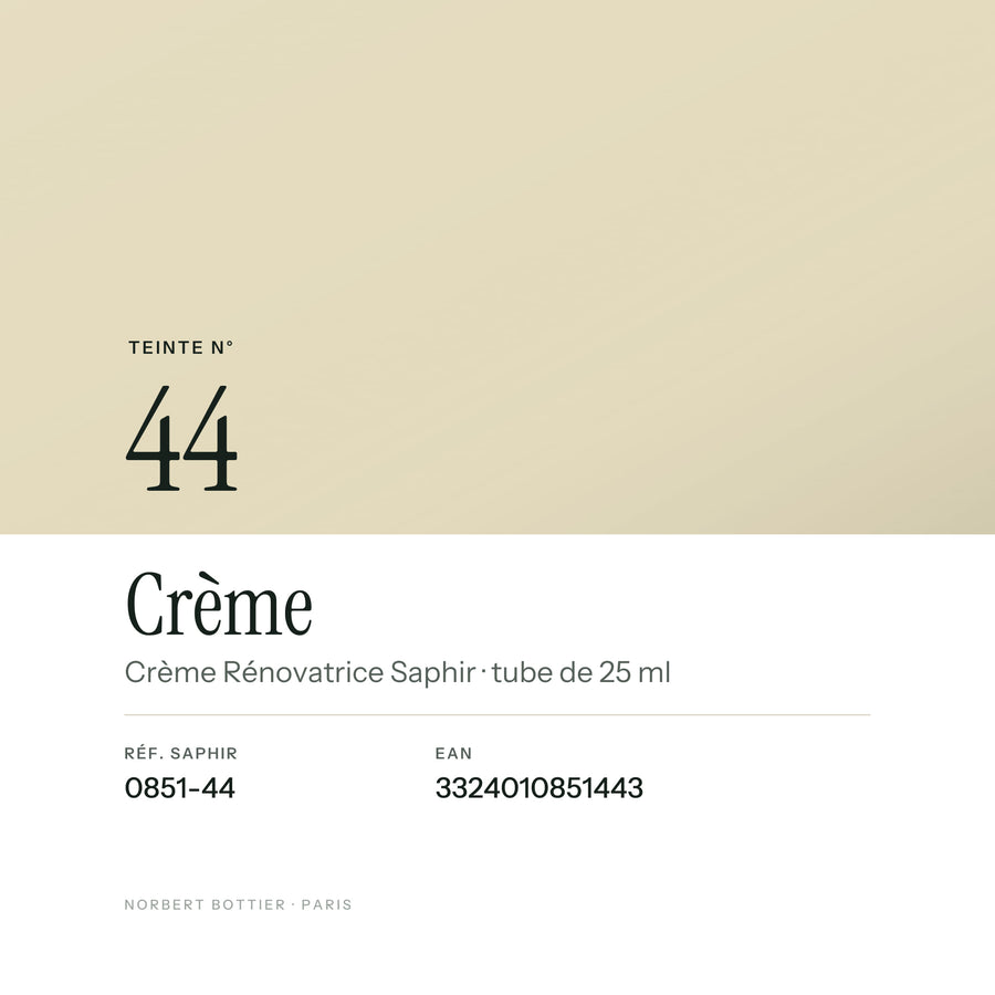 Teinte Crème n° 44 de la Crème Rénovatrice Saphir, réf. 0851-44, EAN 3324010851443