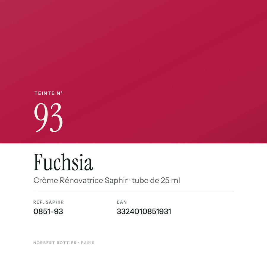 Teinte Fuchsia n° 93 de la Crème Rénovatrice Saphir, réf. 0851-93, EAN 3324010851931