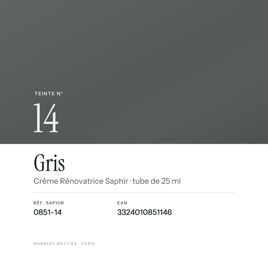 Teinte Gris n° 14 de la Crème Rénovatrice Saphir, réf. 0851-14, EAN 3324010851146