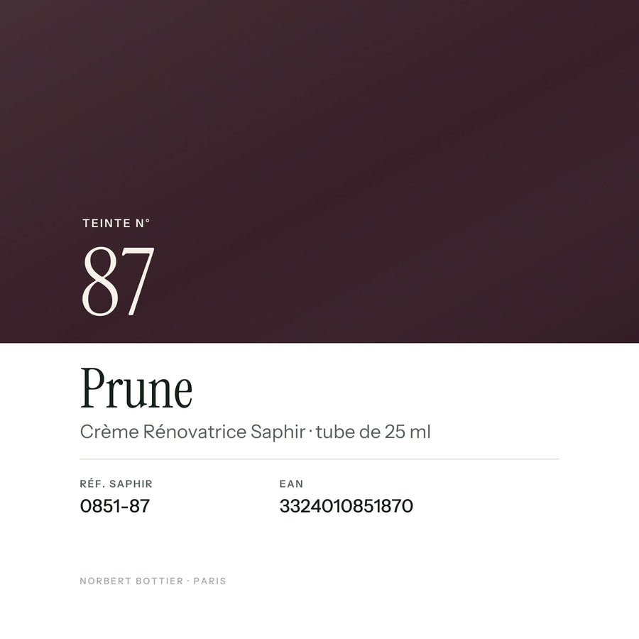 Teinte Prune n° 87 de la Crème Rénovatrice Saphir, réf. 0851-87, EAN 3324010851870