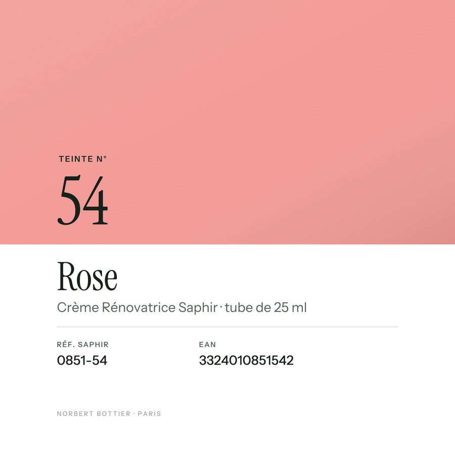 Teinte Rose n° 54 de la Crème Rénovatrice Saphir, réf. 0851-54, EAN 3324010851542