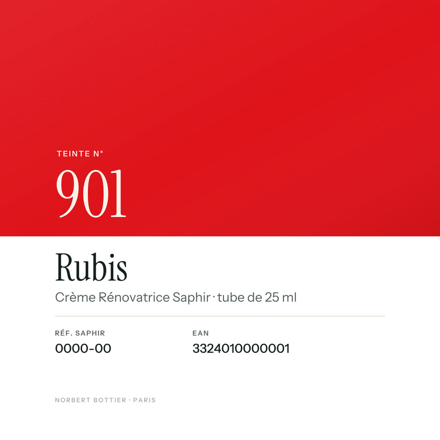 Teinte Rubis n° 901 de la Crème Rénovatrice Saphir, réf. 0000-00, EAN 3324010000001
