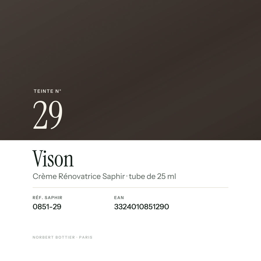 Teinte Vison n° 29 de la Crème Rénovatrice Saphir, réf. 0851-29, EAN 3324010851290
