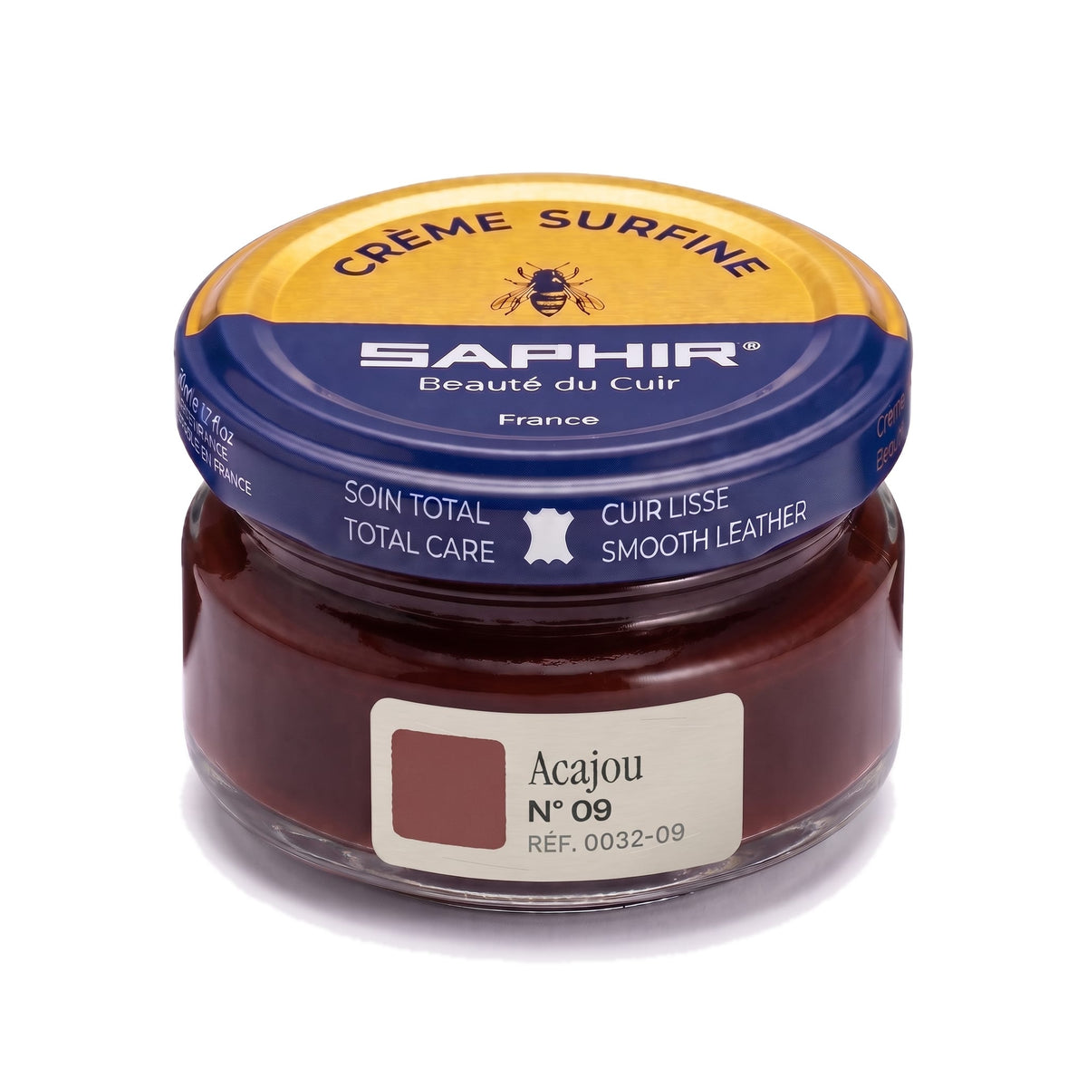 Crème Surfine Saphir Acajou, pot en verre de 50 ml