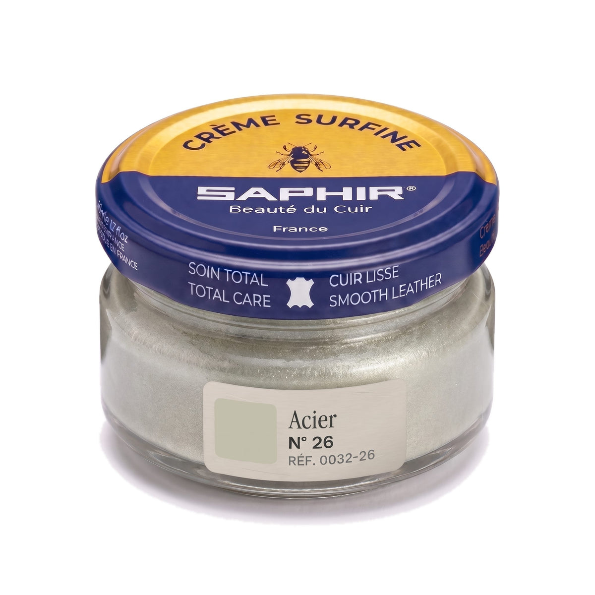 Crème Surfine Saphir Acier, pot en verre de 50 ml