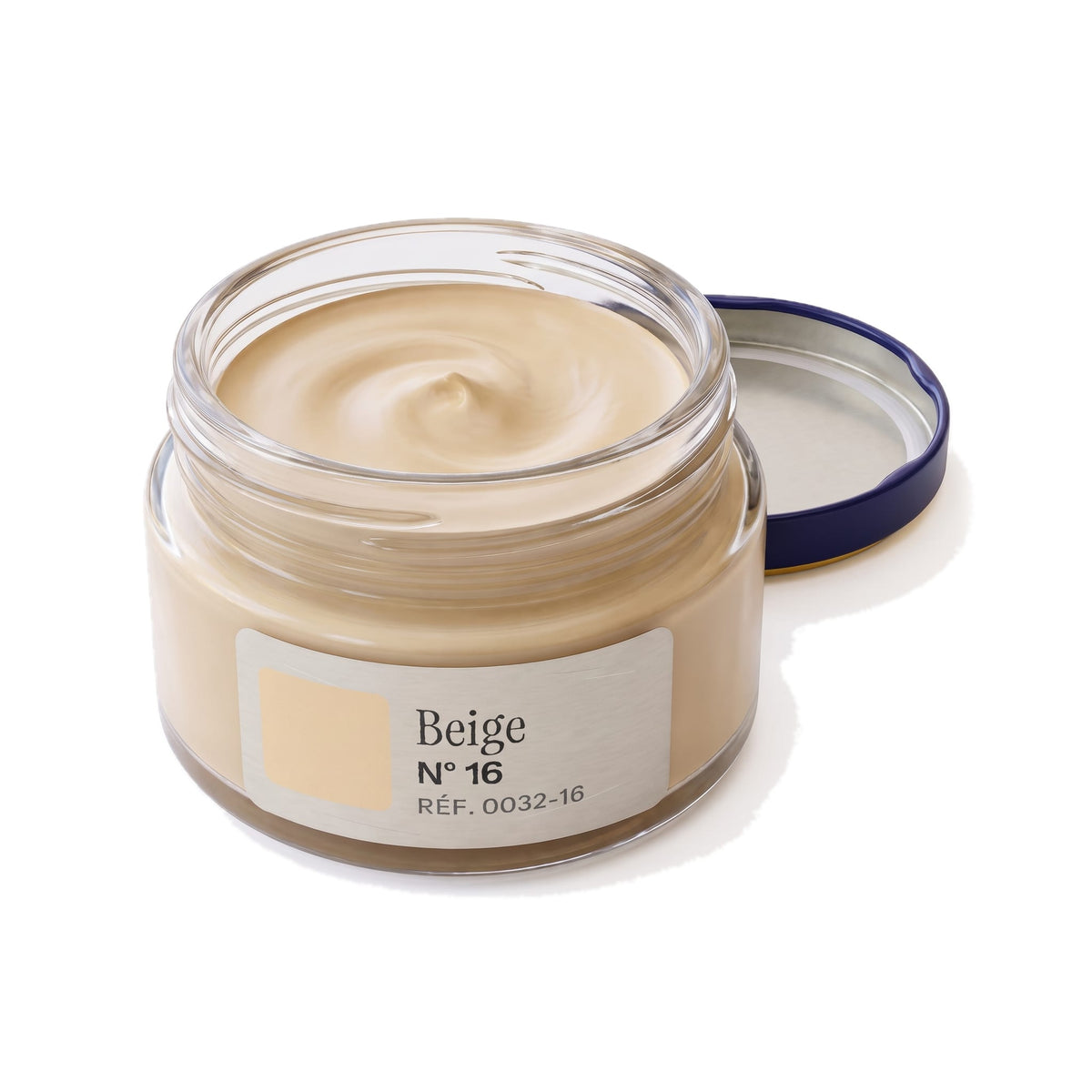 Crème Surfine Saphir Beige, pot ouvert, crème visible